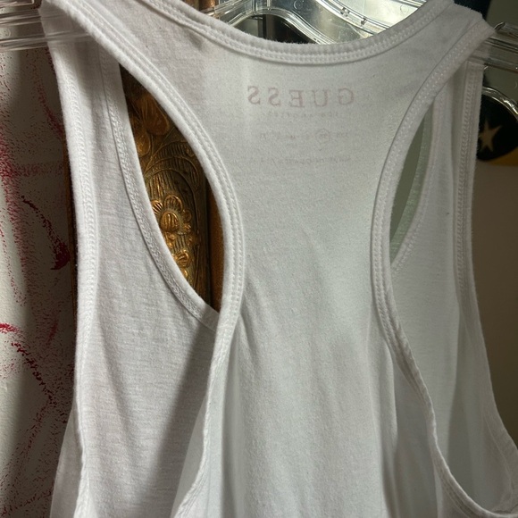 Guess White Tank with Subtle Rose Gold Logo XS - Picture 6 of 16